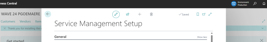Service Management Setup in Business Central​